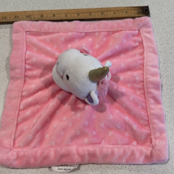 Falls Creek Lovey Pink Unicorn Plush Security Blanket - Picture 4 of 8